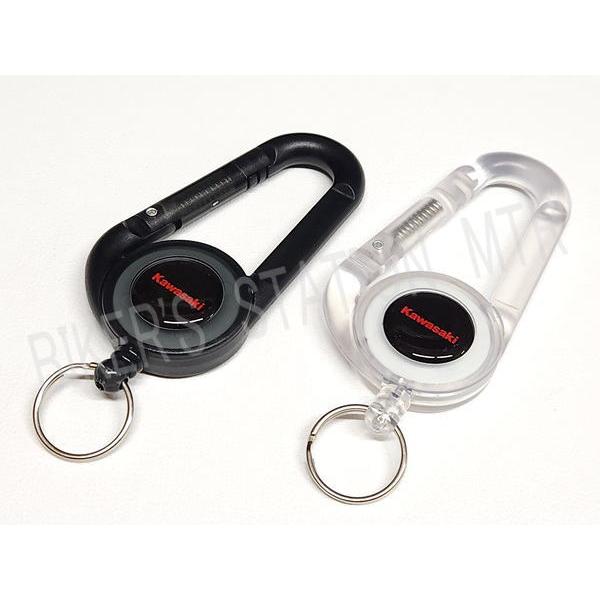 2025年 NEWモデル KAWASAKI カワサキ 純正 カラビナリールキーホルダー ブラック ク...