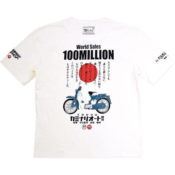 KAMINARI カミナリモータース KMT-250 コットンTシャツ オフホワイト スーパーカブ ...