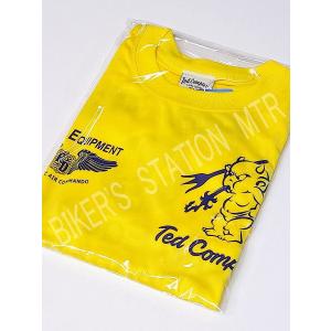 TEDMAN テッドマン Tシャツ ドライTシャツ TDRY-1600 バイクTシャツ シルキードライTシャツ エフ商会 イエロー｜webmtr2