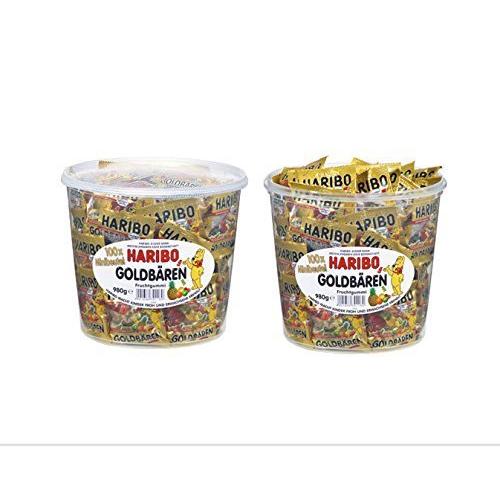 HARIBO ハリボー グミ ミニゴールドベア ドラム 980g ２個セット