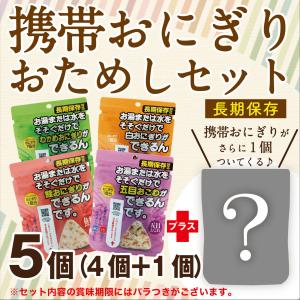 1個プレゼント ハマショウ アルファ米 携帯おにぎり お試し5個セット 長期保存 非常食 保存食 防災食 アウトドア キャンプ 夜食 離乳食 介護食 米