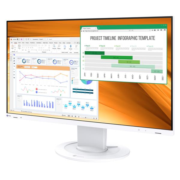 EIZO 液晶ディスプレイ 23.8型/1920×1080/HDMI、DisplayPort/ホワイ...