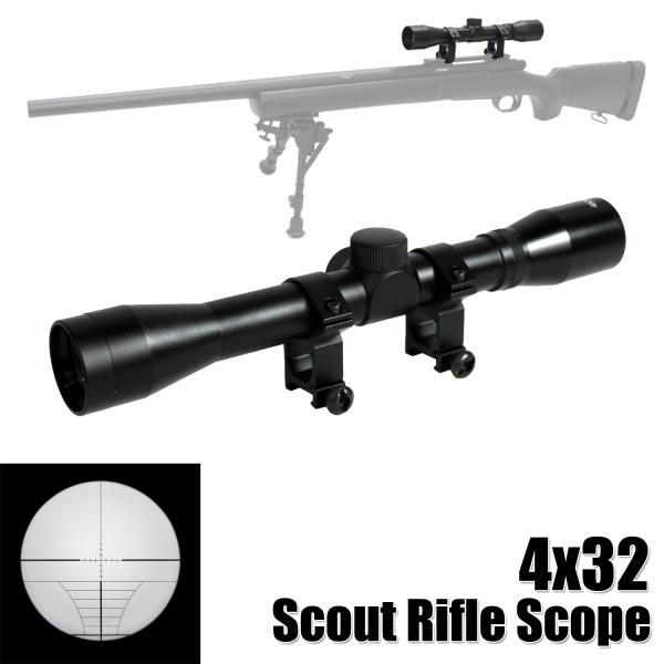 【限定！値下げ品】UFC-SC-35 Scout Rifle Scope 4x32 マウントリング付