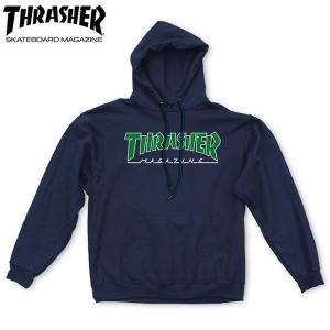 thrasher パーカー（US規格）Outlined Hood (Navy Blue)スラッシャーパーカー