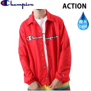 チャンピオン　CHAMPION 撥水　コーチジャケット メンズ　C3-R608　スカーレット 947　撥水シャツ　COACH JACKET　ACTION アクションシリーズ　日本正規品｜websports