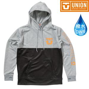 スノーボード パーカー 撥水　UNION　ユニオン　  WATER PROOF  BONDED   HOODIE  ヘザーグレーブラック　プルオーバー   防水・パーカー｜websports