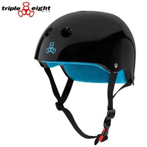 トリプルエイト ヘルメット TRIPLE EIGHT THE CERTIFIED SWEATSAVER BLACK GLOSSY 子供〜大人まで スケボー,自転車,インライン｜websports