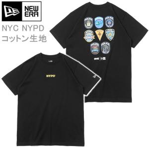 ニューエラ Tシャツ 半袖 コットン NYC NYPD エンブレム ブラック (13073257) ...