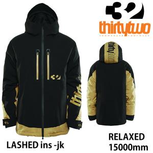 THIRTYTWO 32  23-24 スノーボードウェア メンズ　ジャケット　LASHED ins -jacket / BLACK TAN  サーティーツー スノーボード・ウエア｜websports