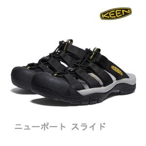 KEEN サンダル メンズ ニューポート スライド Black/KEEN Yellow キーン NEWPORT SLIDE 日本正規品｜websports