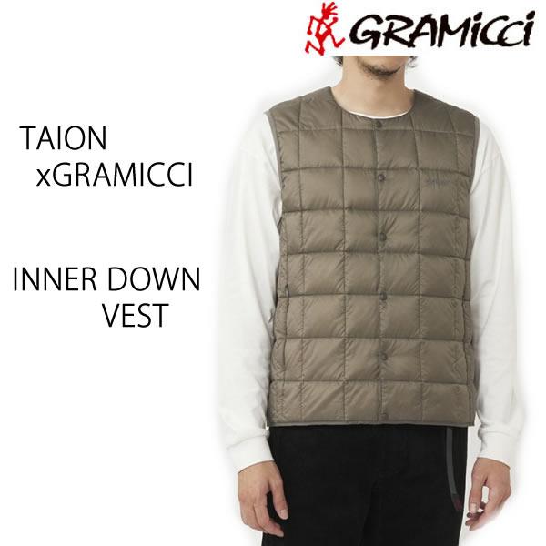 グラミチ GRAMICCIxTAION INNER DOWN VEST タイオン STONE GRE...