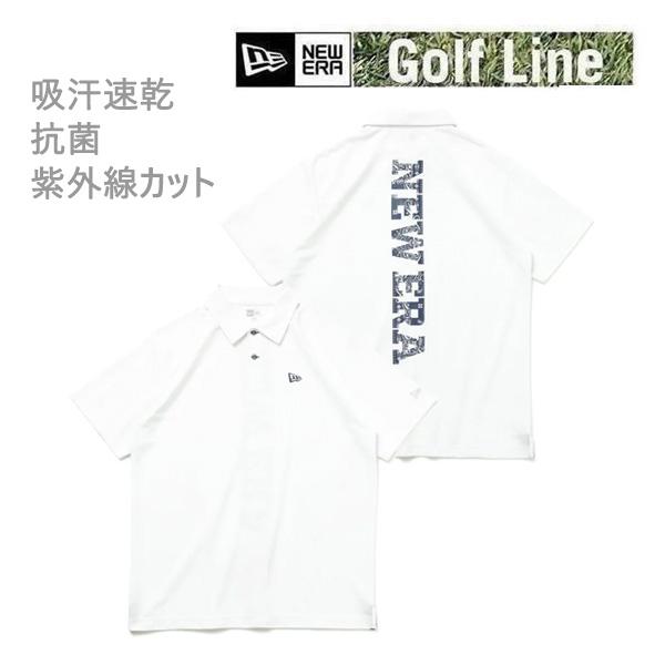 ニューエラ ゴルフウェア 半袖 鹿の子 ポロシャツ Vertical Bandana Logo ホワ...