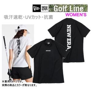 ニューエラ ゴルフウェア  Women's 半袖 鹿の子 ミッドネック Tシャツ Vertical Logo ブラック (14108985) NEWERA  日本正規品｜websports