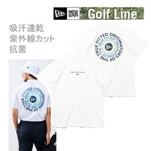 ニューエラ ゴルフ モックネック 半袖 鹿の子 ミッドネック Tシャツ Circle OOTTF ホワイト(14109052)日本正規品 NEWERA