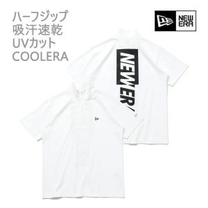 ニューエラ 半袖 ハーフジップ パフォーマンス ミッドネック Tシャツ Rear Vertical Logo ホワイト(14121969)日本正規品 NEWERA｜websports