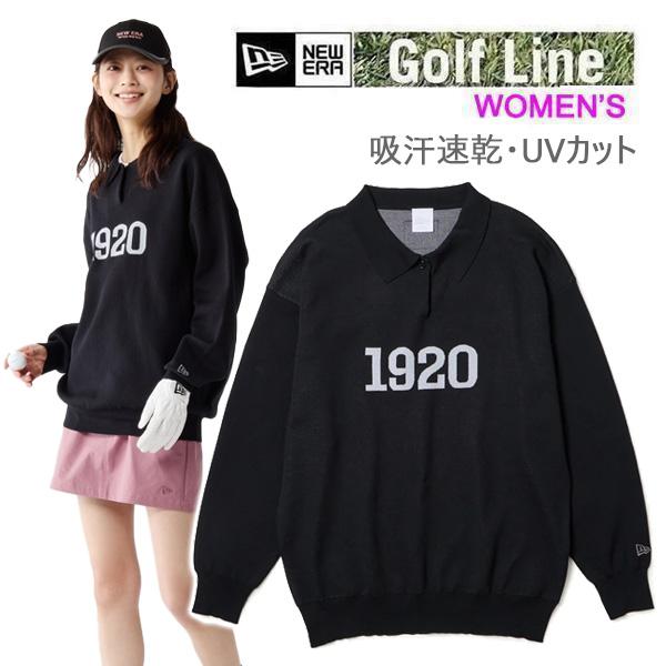 ニューエラ ゴルフ レディース 長袖 ニット ポロシャツ 1920 ブラック (14669806) ...