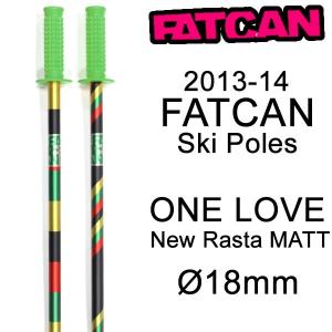 スキーストック FATCAN ファットカン ONE LOVE New Rasta MATT 径18mm （13-14 13/14 2014） スキーポール