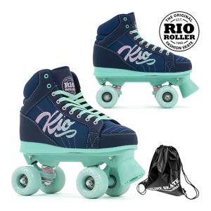 ローラースケート クワッドスケート RIO ROLLER リオローラー  LUMINA  Navy-Green｜websports