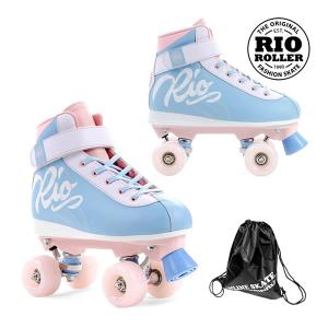 ローラースケート クワッドスケート RIO ROLLER リオローラー MILKSHAKE Cotton-Candy (BLU-PNK) RIO130｜websports