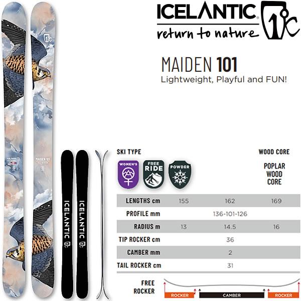 ICELANTIC アイスランティック スキー 2024 MAIDEN 101 スキー板 単品 （板...