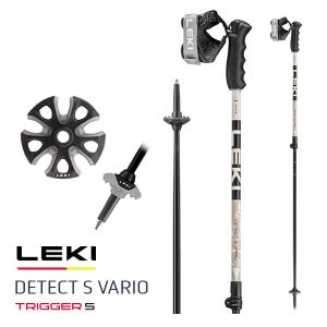 LEKI スキーポール 2026 DETECT S VARIO ウォームグレイライト 110〜140cm 伸縮式 65567981 ツアーリング (25-26) レキ 正規品