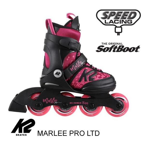 インラインスケート 子供 K2 ケーツー MARLEE PRO LTD ピンク×ブラック I2102...