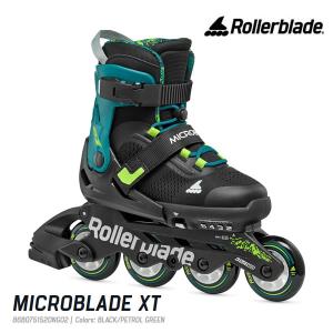 ローラーブレード キッズ インラインスケート MICROBLADE XT ブラック×ペトロールグリー ン マイクロブレード ROLLERBLADE 子供 ジュニア