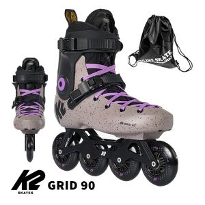 K2 インラインスケート 大人 GRID 90 Grey-Purple ハードシェル SK24024700 ケーツー HARD BOOT 日本正規品 保証書あり