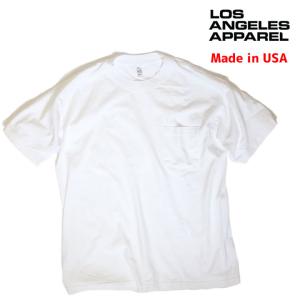 LOS ANGELES APPAREL ロサンゼルスアパレル/無地肉厚 6.5oz 半袖ポケットTシャツ/Short Sleeve Garment Dye Pocket T-Shirt -WHITE/1809GD/LA ロスアパ ホワイト｜websports