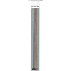 【メール便ＯＫ】ミドリ　アルミ＆ウッド定規　15cm 42274-006濃茶A