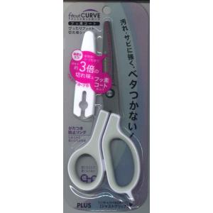 【メール便OK】PLUSはさみ　 フィットカットカーブ　フッソコート　キャップ付き 　SC-175S...