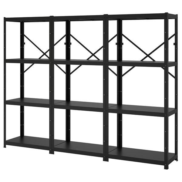 [IKEA/イケア/通販]BROR ブロールシェルフユニット, ブラック,254x40x190 cm...