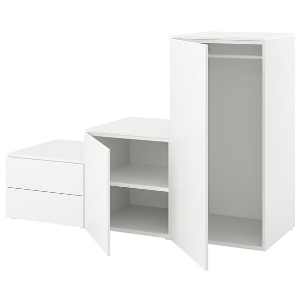 [IKEA/イケア/通販]PLATSA プラッツァワードローブ 扉2枚＋引き出し2段付, ホワイト/...
