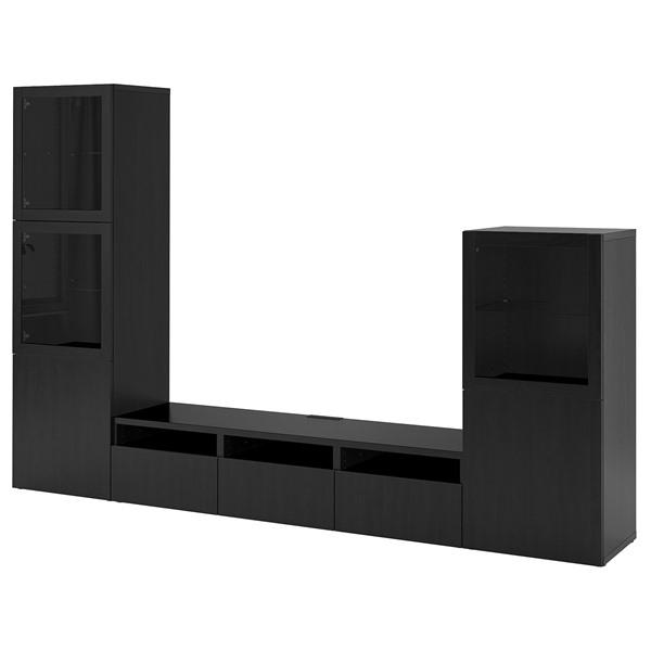 [IKEA/イケア/通販]BESTA ベストーテレビボード/ガラス扉, ブラックブラウン/ラップヴィ...