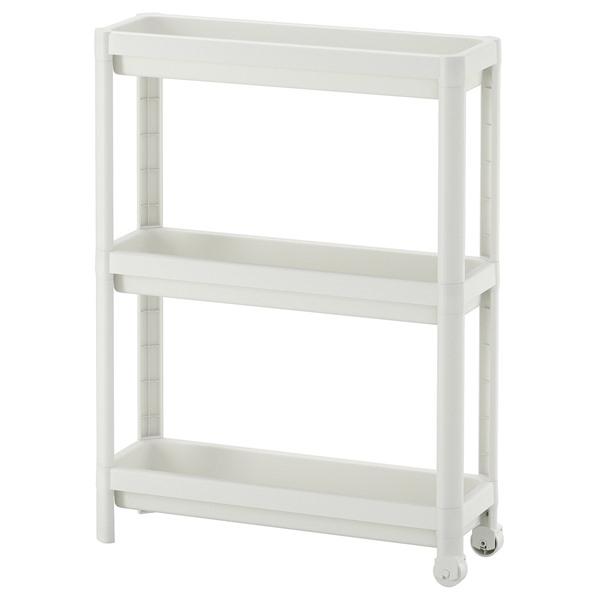 [IKEA/イケア/通販]VESKEN ヴェスケンワゴン, ホワイト,54x18x71 cm[C](...