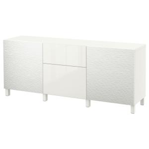 [IKEA/イケア/通販]BESTA ベストー 収納コンビネーション 引き出し付, ラクスヴィーケン ホワイト/セルスヴィーケン ハイグロス/ホワイト, 180x42x74 cm[14](191