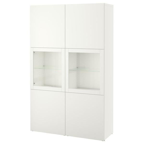 [IKEA/イケア/通販]BESTA ベストー収納コンビネーション ガラス扉付き, ホワイト ラップ...