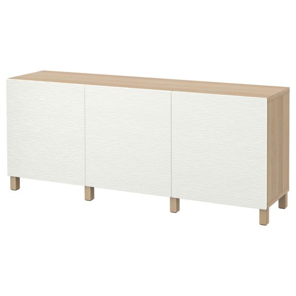 【IKEA/イケア/通販】BESTA ベストー 収納コンビネーション 扉付, ホワイトステインオーク...