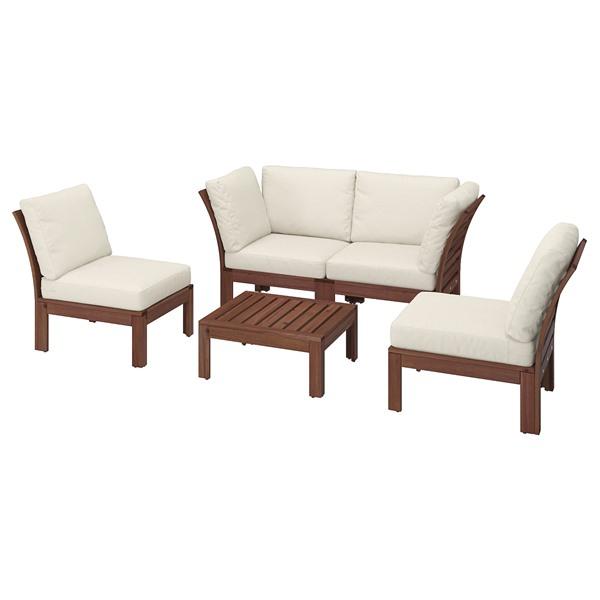 【IKEA/イケア/通販】APPLARO エップラロー 4人用ソファセット 屋外用, ブラウンステイ...