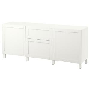 [IKEA/イケア/通販]BESTA ベストー 収納コンビネーション 引き出し付, ホワイト/ハンヴィーケン/ストゥッバルプ ホワイト, 180x42x74 cm[14](19282165)