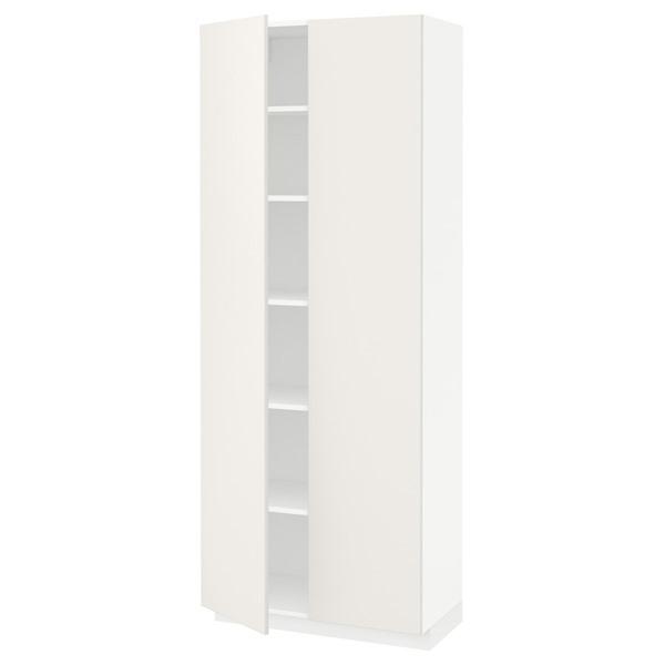 [IKEA/イケア/通販]METOD メトードハイキャビネット 棚板/扉2枚付き, ホワイト/ヴェッ...