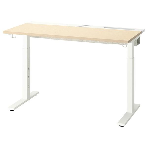 [IKEA/イケア/通販]MITTZON ミッツォーンデスク, バーチ材突き板/ホワイト,120x6...