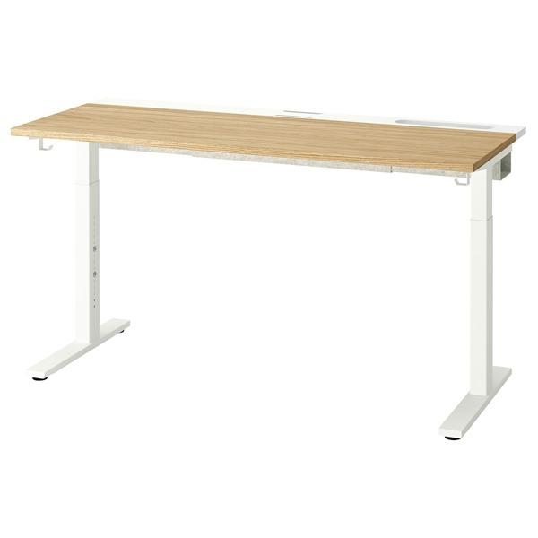 [IKEA/イケア/通販]MITTZON ミッツォーンデスク, オーク材突き板/ホワイト,140x6...