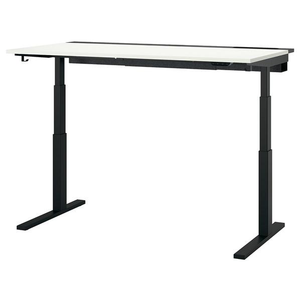 [IKEA/イケア/通販]MITTZON ミッツォーンデスク 昇降式, 100V ホワイト/ブラック...