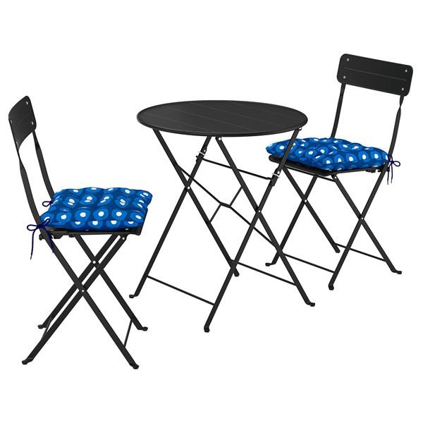 [IKEA/イケア/通販]SUNDSO スンドソーテーブル＆折りたたみチェア2脚, 屋外用 チャコー...