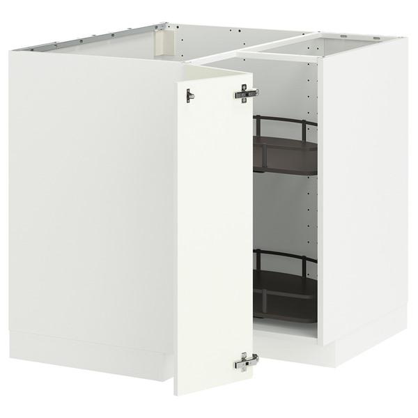 [IKEA/イケア/通販]METOD メトードコーナーベースキャビネット 回転式収納付き, ホワイト...