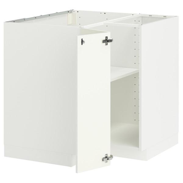 [IKEA/イケア/通販]METOD メトードコーナーベースキャビネット 棚板付き, ホワイト/ヴァ...