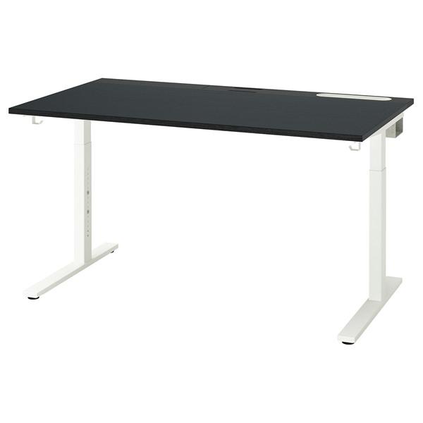[IKEA/イケア/通販]MITTZON ミッツォーンデスク, ブラックステインアッシュ材突き板/ブ...