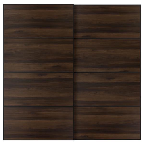 [IKEA/イケア/通販]MEHAMN メーハムン 引き戸 2枚組, ブラック/両面仕様 ダークブラ...