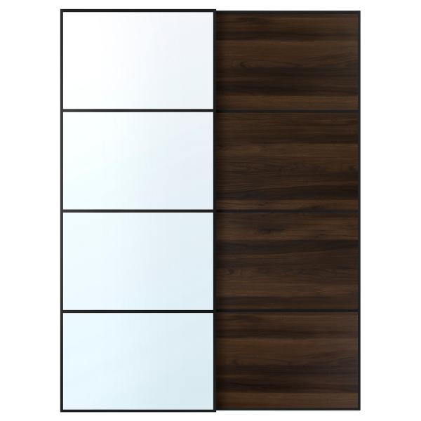 [IKEA/イケア/通販]AULI アウリ / MEHAMN メーハムン 引き戸 2枚組, ブラック...